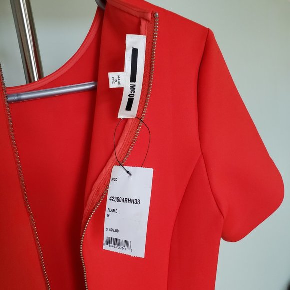 McQ ALEXANDER MCQUEEN Short-Sleeve Fit-and-Flare Ponte Dress. - Picture 5 of 6